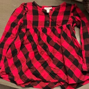 Cat & Jack Red and Black Checkered Blouse